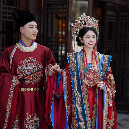 出租宋制婚服汉服中式古装婚嫁衣