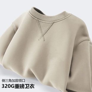 小清新倒三角卫衣女款秋冬季重磅宽松大码内搭女生圆领长袖打底衫