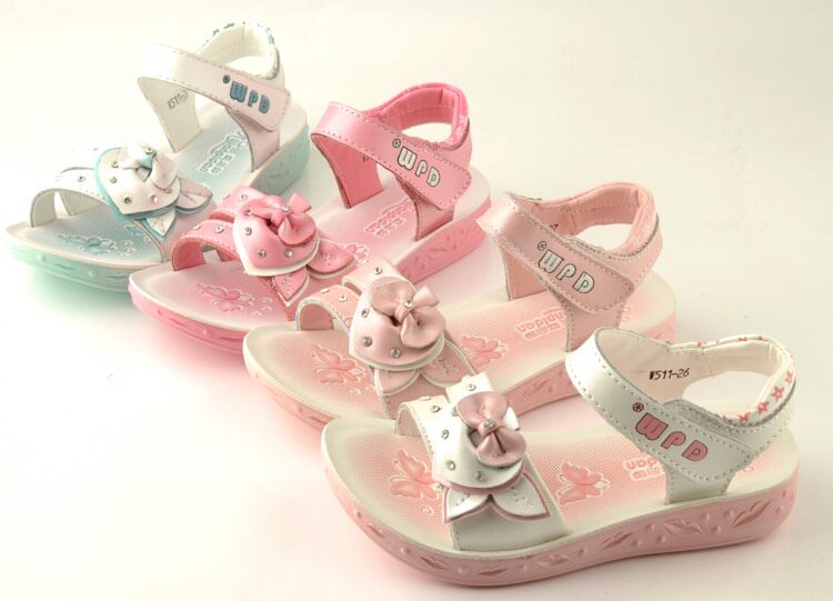 Sandales enfants en cuir orteil faux diamant pour été - semelle tendon - Ref 1053405 Image 3