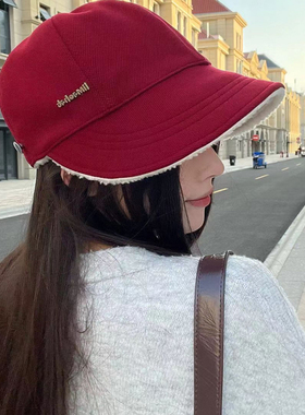 女秋冬加厚保暖羊羔毛鸭舌帽