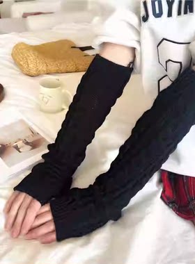 冬季保暖可爱毛线假袖子加厚长款