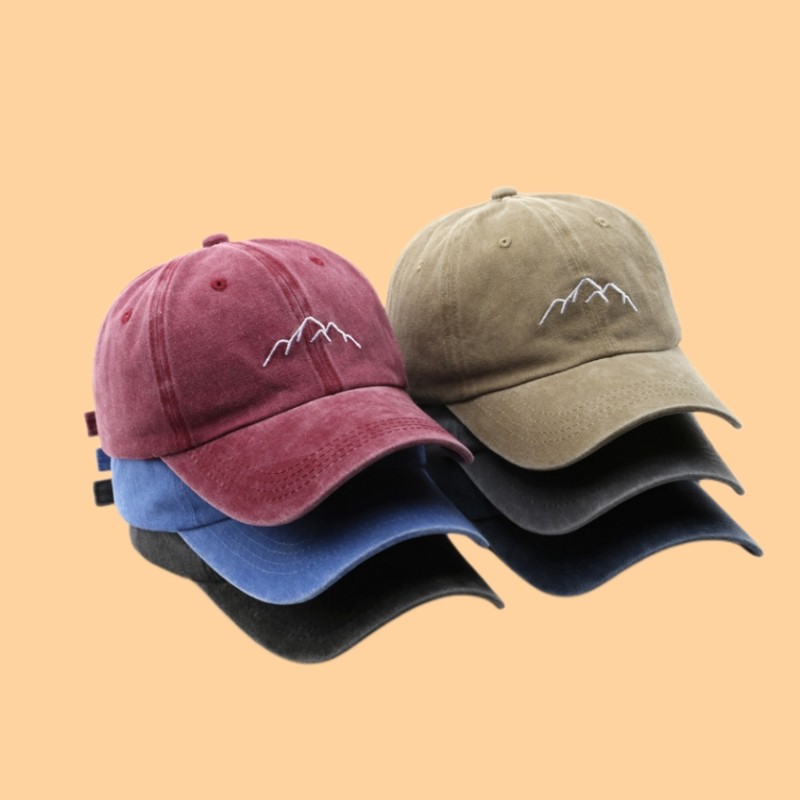 休闲鸭舌帽百搭做旧弯檐青年帽子