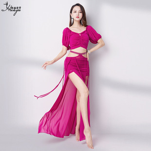 肚皮舞练功服新款 初学者东方舞蹈服表演团服女 仙女性感长裙套装