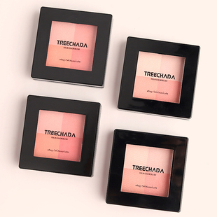 泰国treechada四色格子腮红盘 裸妆防水修容提升气色修饰轮廓可爱