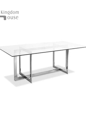 Cord dining table中古包豪斯设计师餐桌钢化玻璃办公桌长方形
