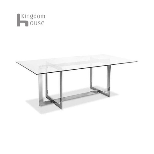 Cord dining table中古包豪斯设计师餐桌钢化玻璃办公桌长方形