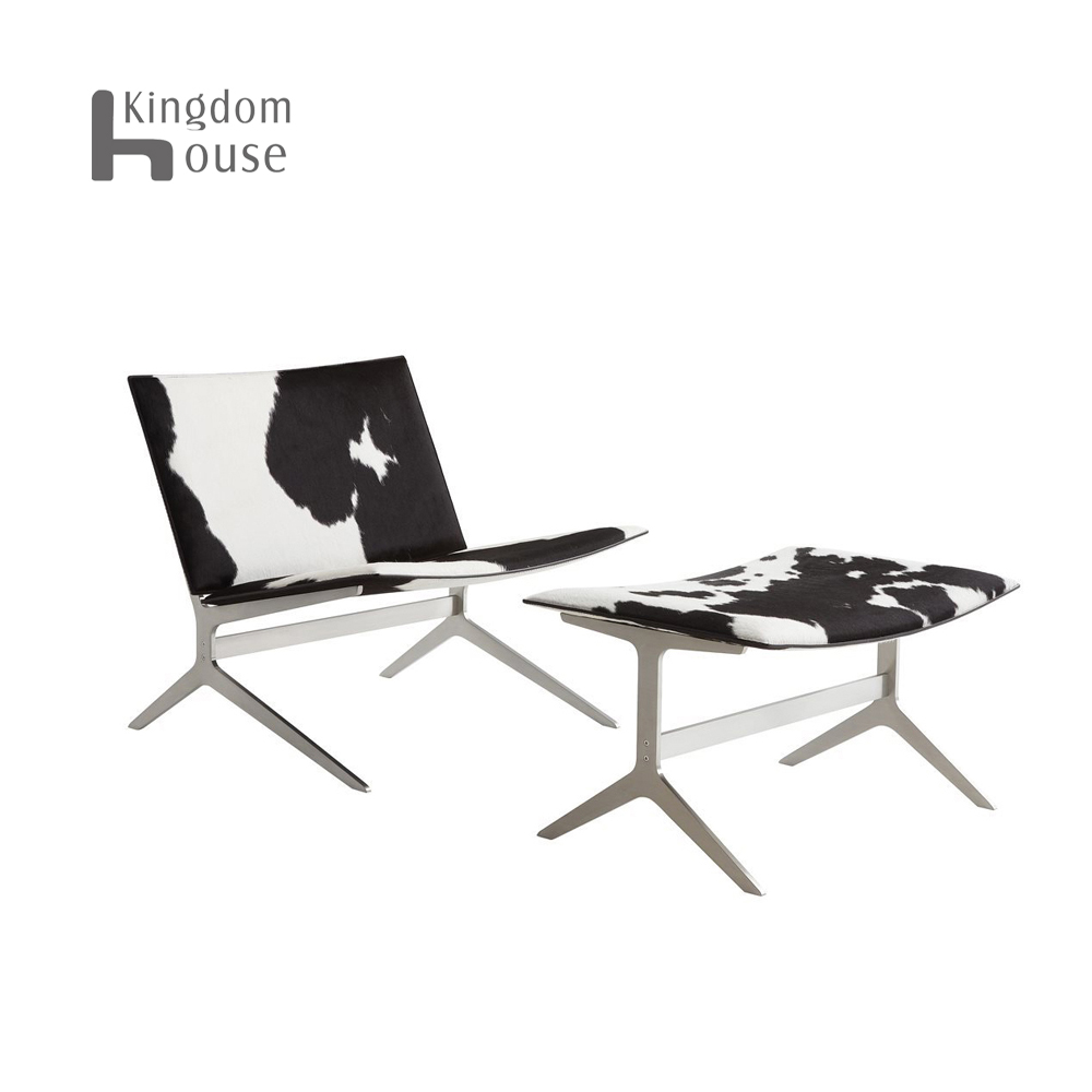 Kay lounge客厅家用椅侘寂风Poliform意式极简沙发椅带脚踏休闲椅