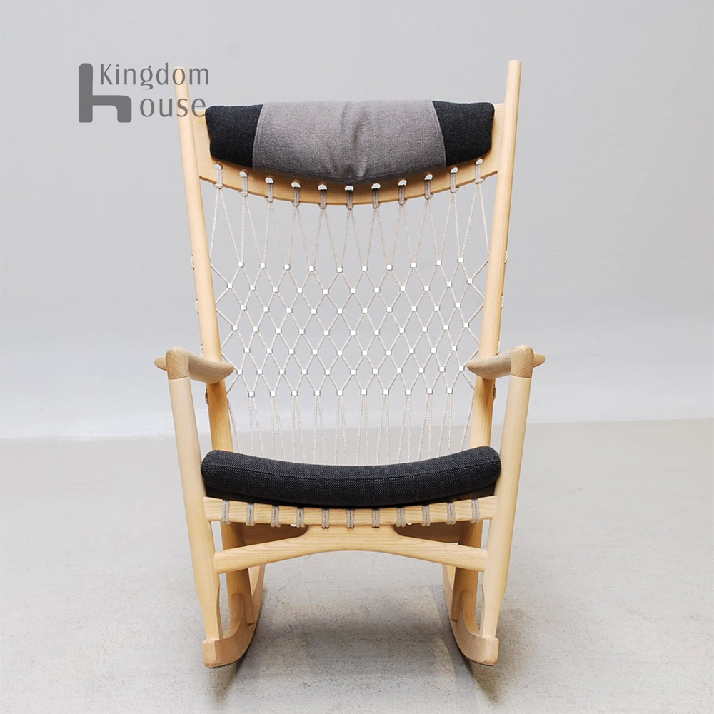 Hans Wegner rocking wooden chair丹麦设计师家具实木摇摇椅