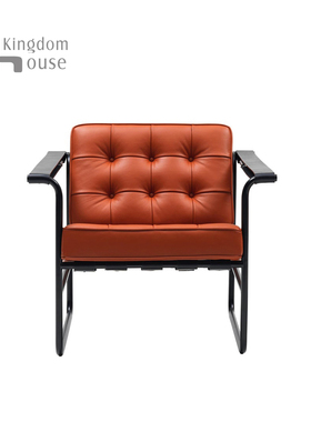 De Sede armchair北欧设计师黑色皮艺休闲单椅客厅极简真皮沙发椅