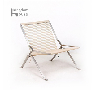 PK25编绳单人意式设计师轻奢不锈钢现代简约PK22休闲椅洽谈单椅