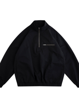 RANDOMHOKER 半拉链立套头领宽松休闲夹克外套