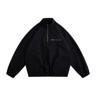 RANDOMHOKER 半拉链立套头领宽松休闲夹克外套