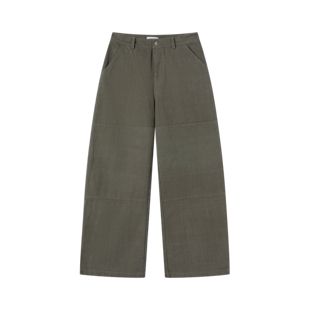 RANDOMHOKER 男女同款水洗复古裁片拼接低腰弯刀直筒工装裤