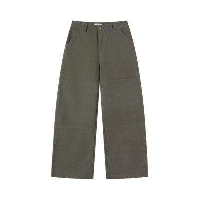 RANDOMHOKER 男女同款水洗复古裁片拼接低腰弯刀直筒工装裤