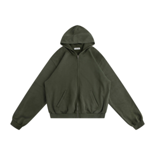 RANDOMHOKER 水洗复古做旧拉链连帽开衫卫衣/弯刀廓形抽绳卫裤