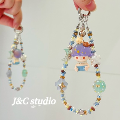 正版泡泡玛特进口花生珠手机链15周年dimoo挂绳ccd挂链包挂件车挂