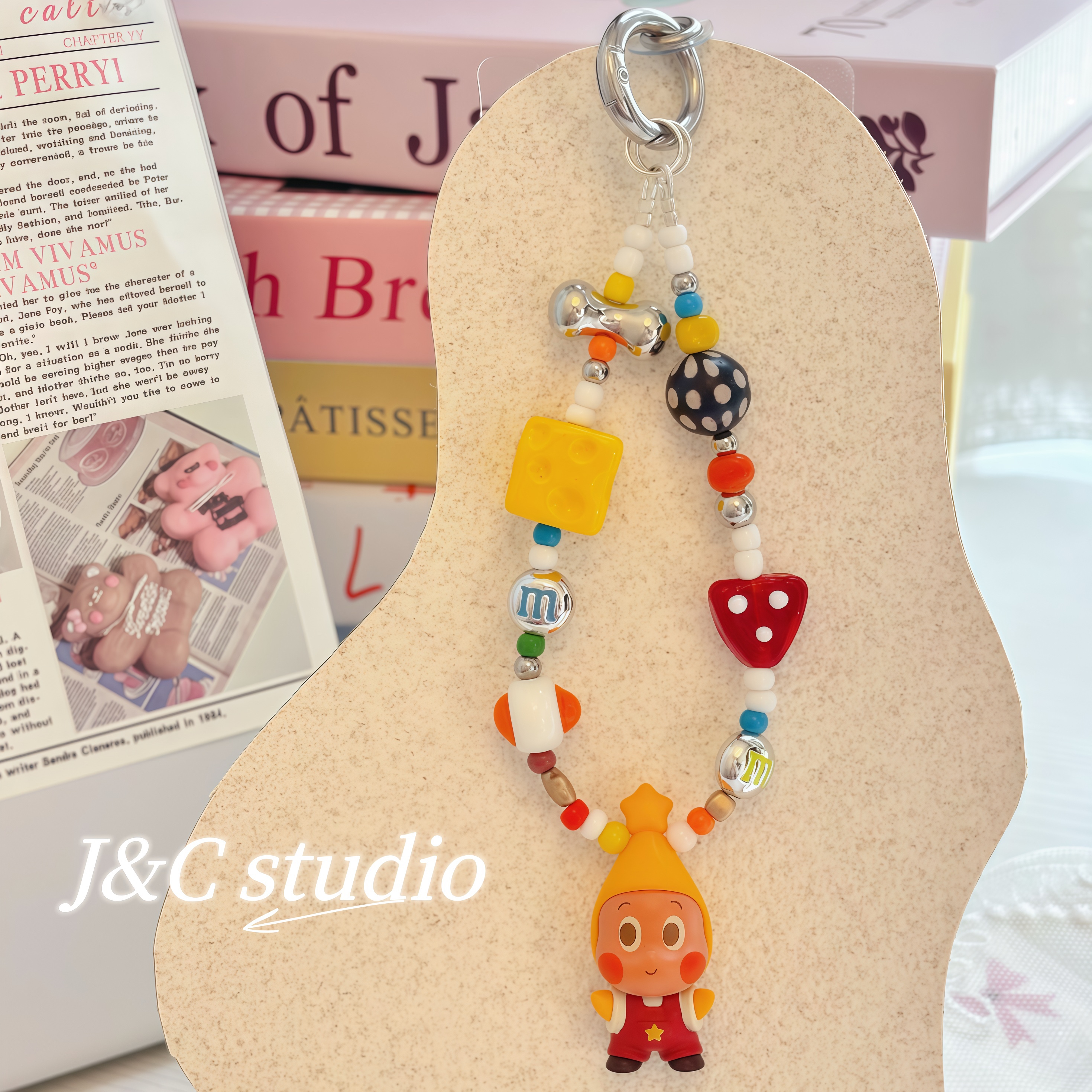 正版泡泡星星人手机链自制DIY原创串珠短款手提绳挂手腕包包挂件