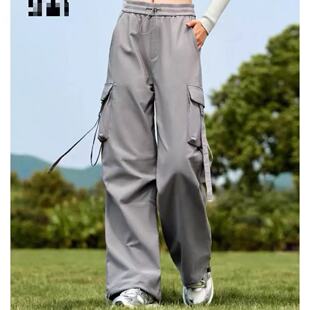 凉感工装裤女款新款夏装登山运动休闲裤慵懒风长裤K15948/5356