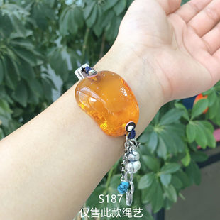 二姐家珠宝定制设计师品牌上新原创天然琥珀蜜蜡藏风手链手牌手饰