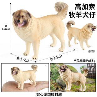 跨境仿真狗狗动物犬类幼崽模型玩具高加索牧羊犬家居客厅装饰摆件
