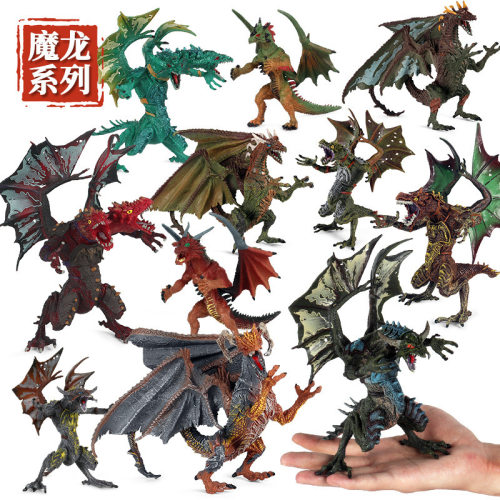 仿真神话魔龙模型骑士幽灵魔龙双