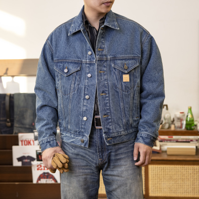 红风 牛仔外套短款宽松重磅J10咔哈特美式复古工装夹克开春牛仔衫