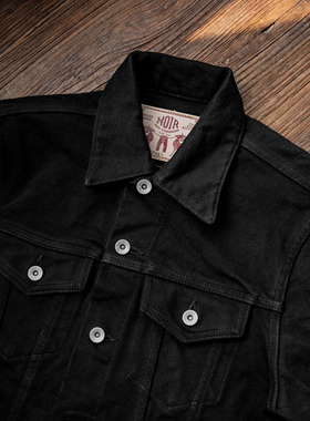 红风 526黑铠牛仔夹克男美式复古赤耳丹宁21OZ重磅黑色原牛外套