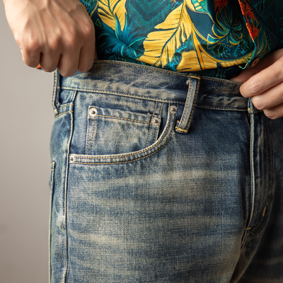 丹宁红风12oz洗水赤耳复刻牛仔裤