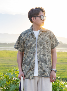 红风 夏威夷衬衫男短袖Aloha美式复古花衬衫古巴领沙滩休闲衬衣夏
