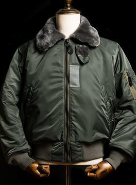 红风 飞行夹克B15D男秋冬宽松加厚复古工装棉服短外套空军飞行服