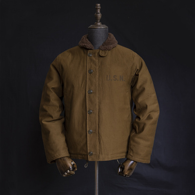 红风 N1甲板服海军夹克君装男秋冬宽松加厚羊毛棉服复古工装外套