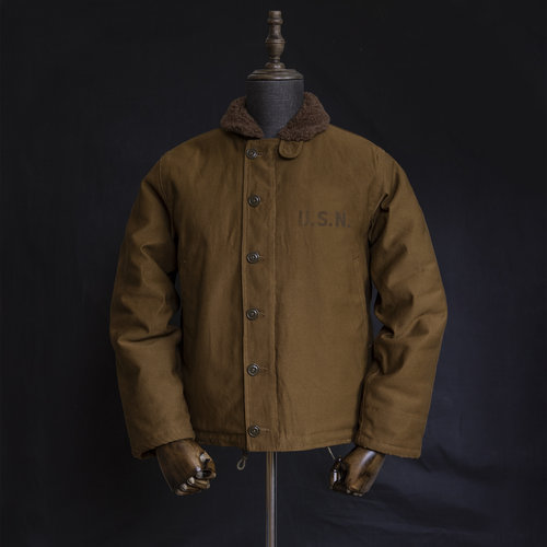 红风 N1甲板服海军夹克君装男秋冬宽松加厚羊毛棉服复古工装外套