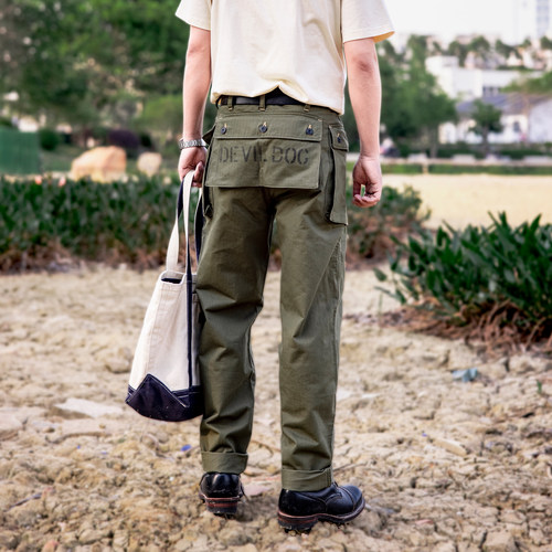 红风 P44伞兵裤男军绿宽松直筒阔腿长裤美式复古工装裤USMC休闲裤