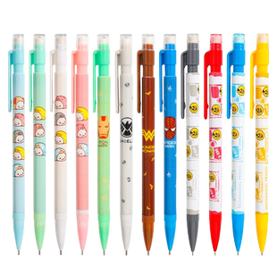 24支装天骄天卓自动铅笔0.7mm 0.5mm可爱卡通小学生儿童活动铅笔奖品按动铅笔笔芯儿童铅笔带橡皮擦头批发