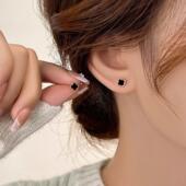 S999纯银针玫瑰金花朵小草耳钉2025新款 精致小巧耳环睡觉免摘耳饰