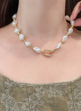复古个性巴洛克异形珍珠项链