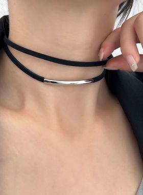 choker黑色项链女y2k小众设计