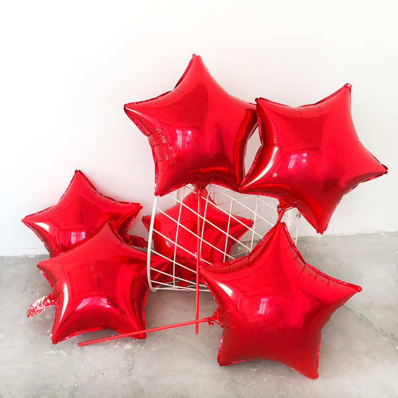 五角星星铝膜气球婚结婚求婚房装饰儿童生日周岁派对布置铝箔汽球