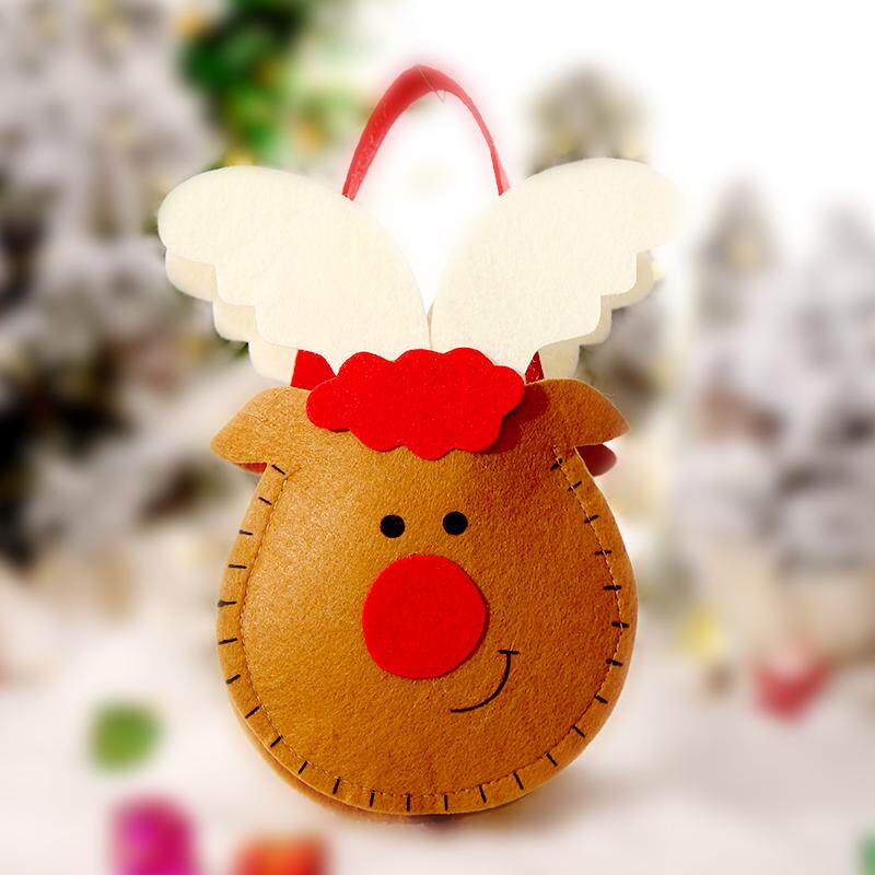 圣诞节礼品袋创意绒布手提糖果礼物袋平安夜礼盒平安果包装卡通