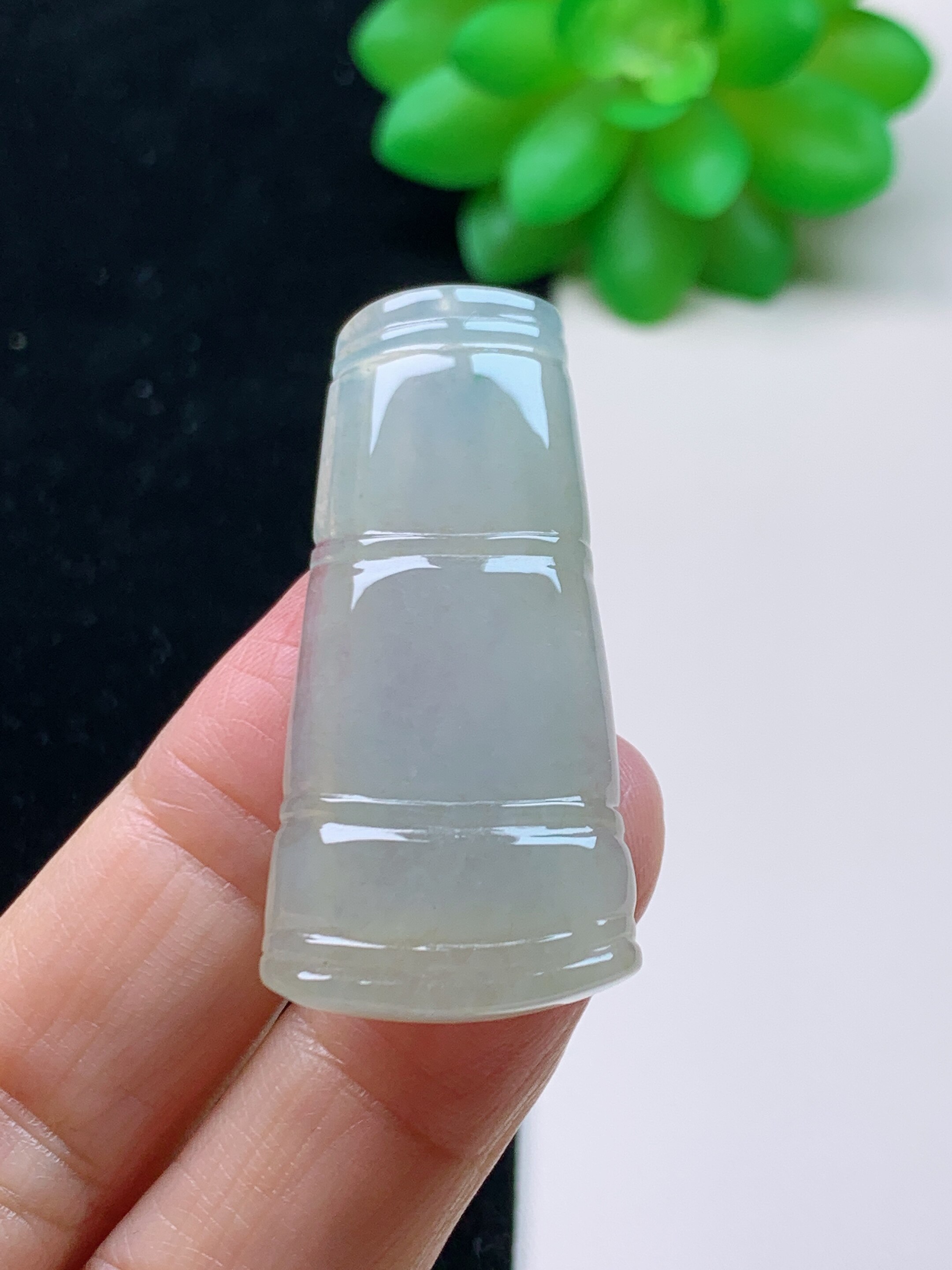 天然缅甸翡翠竹节玉坠冰糯种富贵竹节节高挂件竹子吊坠玉石挂坠