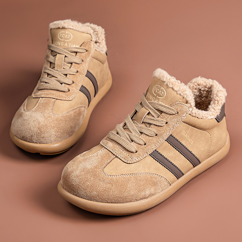 真皮大码女鞋棉鞋41-43加绒保暖德训鞋冬季运动休闲鞋系带平底鞋,女鞋,时尚休闲鞋,淘宝优惠券,粉丝福利购,淘宝优惠卷