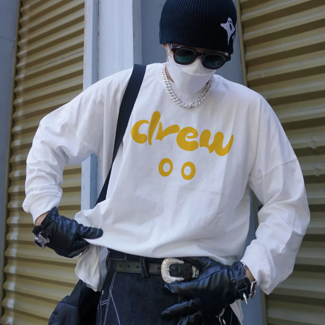 猫咪图形Drew长袖T恤潮情侣