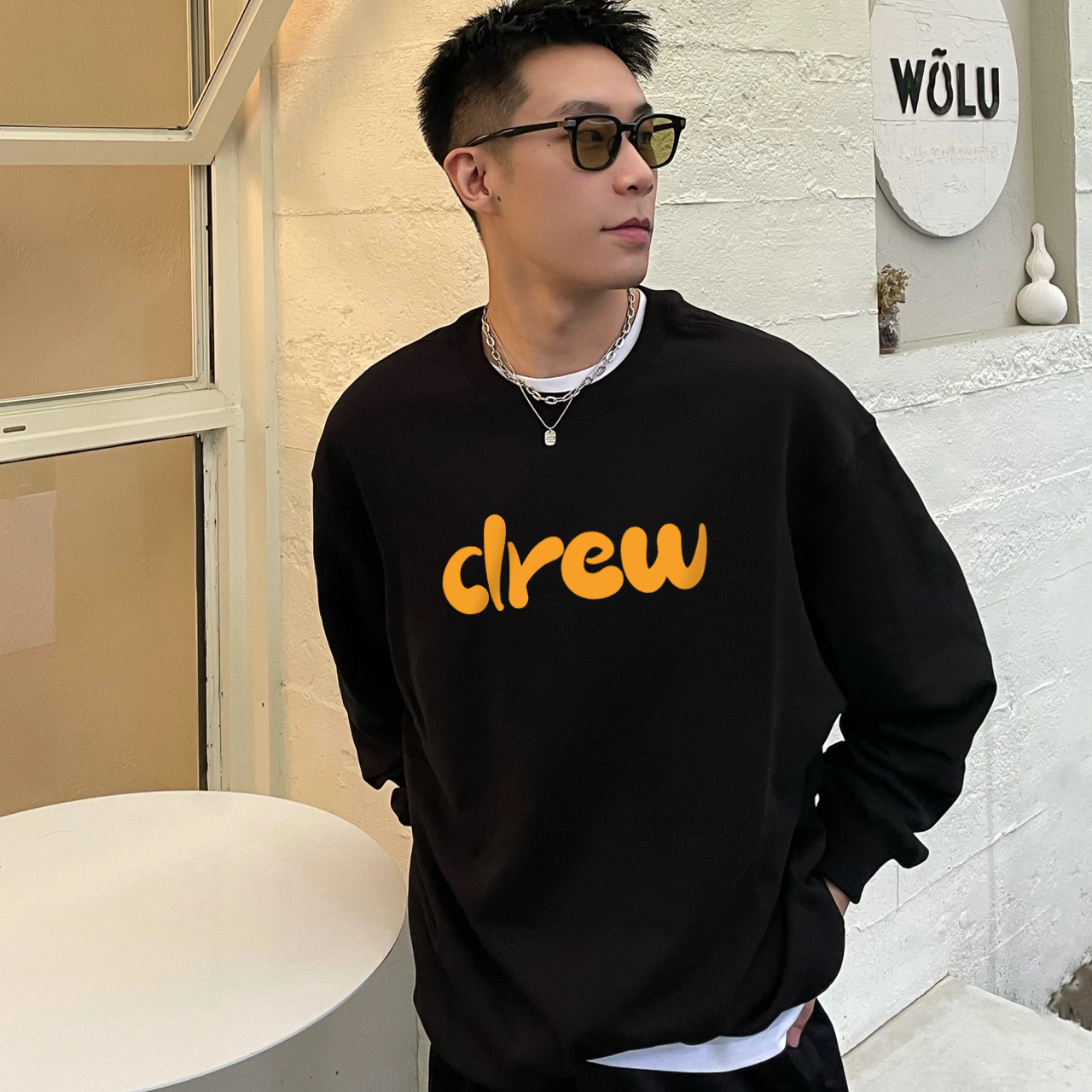 经典字母Drew美式卫衣圆领