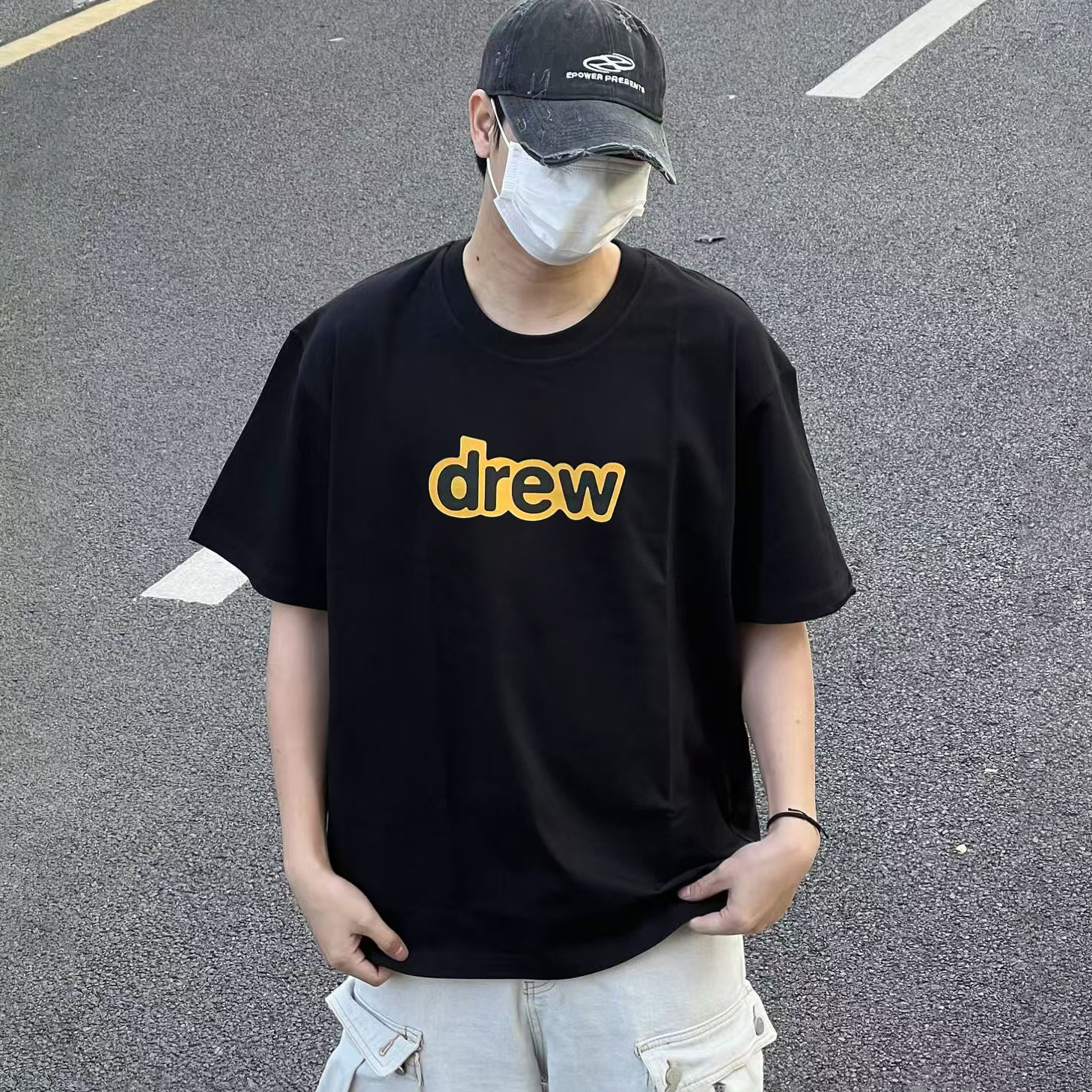 正版drew短袖美式情侣纯棉T恤