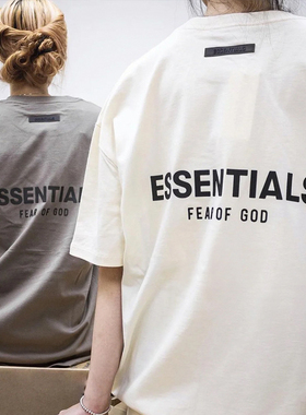 压胶ESSENTLAIS FOGESS2026短袖T恤男女高街半袖潮牌美式体恤衫夏