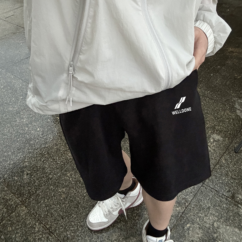 we11done短裤波浪印花男女五分裤