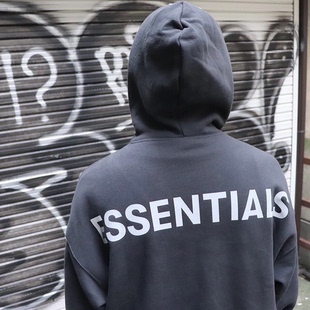 潮牌秋冬帽衫 反光ESSENTLAIS FOGESS2025连帽卫衣男嘻哈高街美式