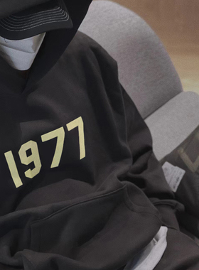 ESSENTLAIS FOGESS2025卫衣男连帽纯棉秋冬嘻哈帅气1977美式帽衫