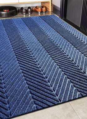 蓝色入户门地垫玄关门口耐脏地毯门外除尘脚垫吸水防滑门垫可裁剪