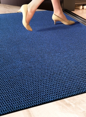 蓝色进门地垫玄关门口耐脏地毯门外除尘脚垫入户门吸水防滑门垫